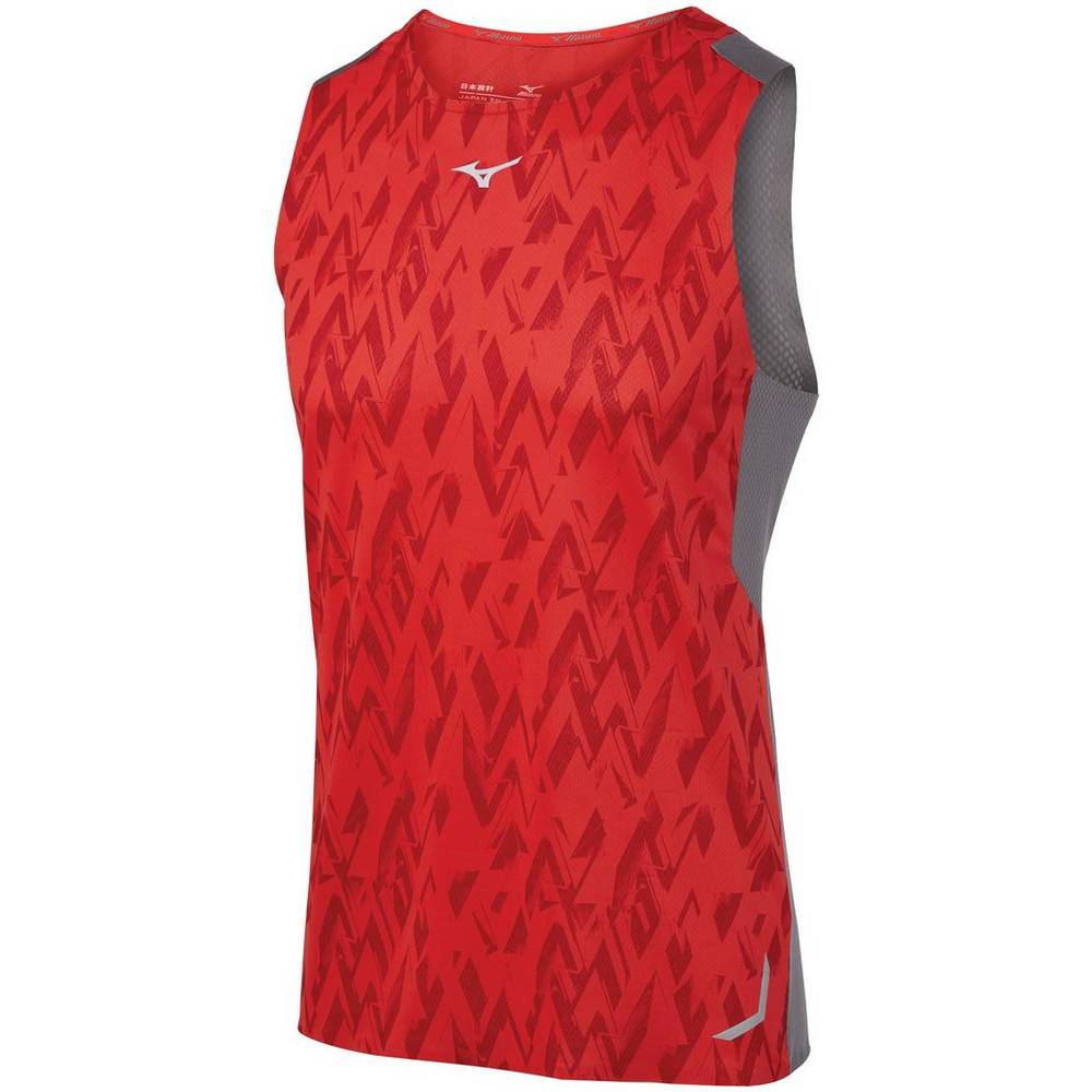 Mizuno Men's Aero Running Tank Top Red (421680-XPH)